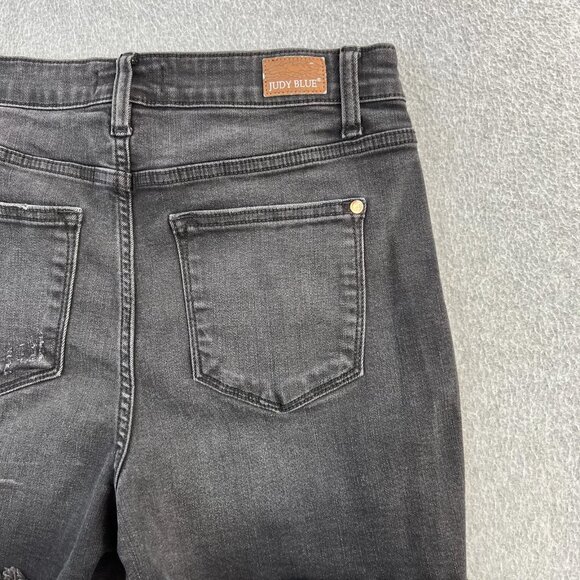 Judy Blue Shorts Womens Large Distressed High Rise Frayed Hem Denim Stretch - Picture 10 of 11